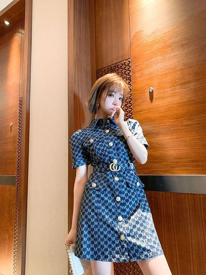 超人気 好感度UP 美人度アップ 上質 ファッション デニム ワンピースF-8960