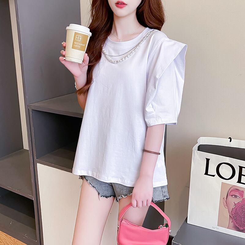 売り切れ必至 簡潔 個性派 ファッション 全3色 半袖Tシャツ<F-8514>