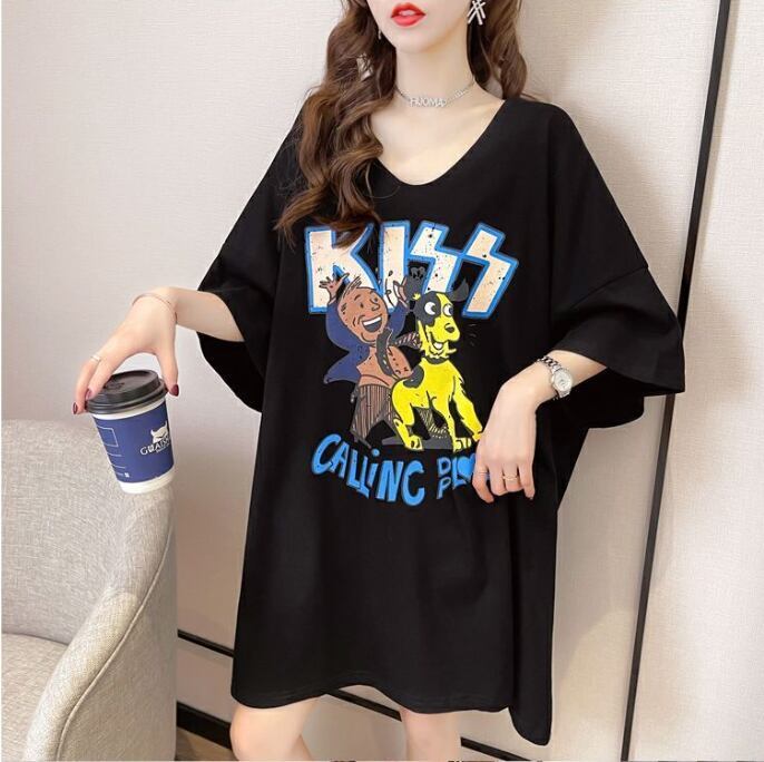 ファッション ゆったり プリント 全4色 半袖 Tシャツ＜F-11518＞