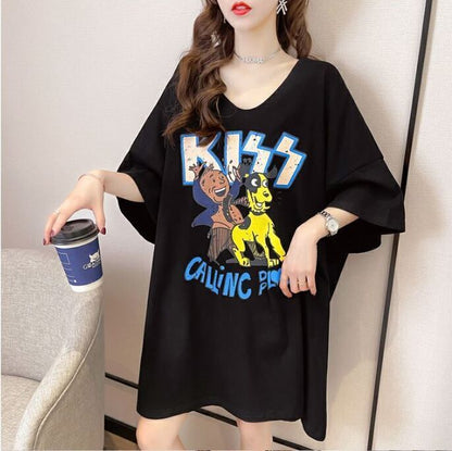 ファッション ゆったり プリント 全4色 半袖 Tシャツ＜F-11518＞