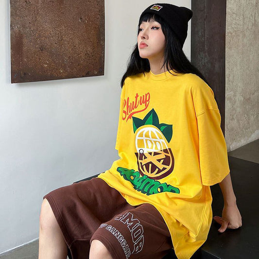 話題沸騰中 おしゃれ度高め 活躍する優秀アイテム プリント 半袖 Tシャツ F-9325