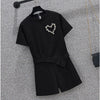 オシャレ度満点 切り替え 一目惚れ Tシャツ＋ショートパンツ セットアップ＜F-3573＞