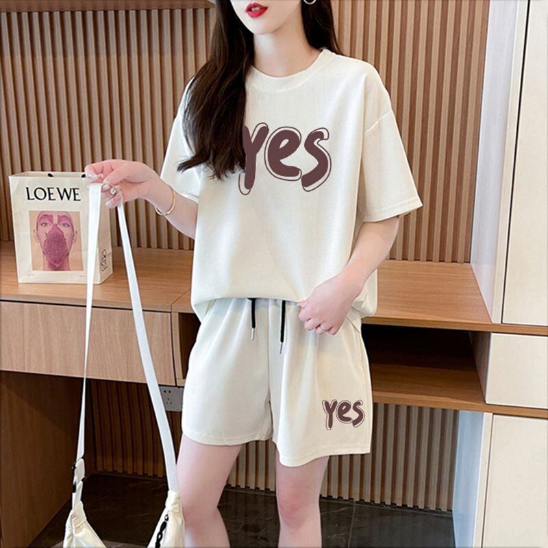 主役級 カジュアル シンプル 半袖Ｔシャツⅹパンツセット全2色<F-11662>
