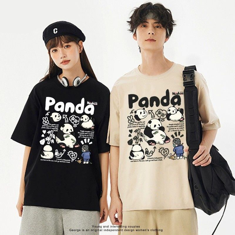 売り切れ必至 カジュアル ファッション感満々 アバンギャルド プリント カップル 全7色 半袖 Tシャツ F-9320