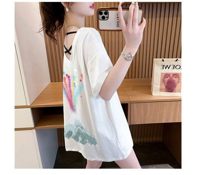 デザイン性と素材感を兼ね備えたゆったり半袖Tシャツ<F-2948>