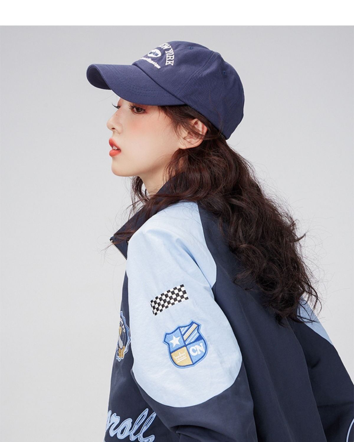 着?せ 配色ジャケット 英字ロゴ 男女兼用 コート <F-4795>
