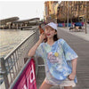 絶対欲しい キュート 話題沸騰中 絞り染め プリント 全2色 半袖TシャツF-8759