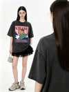 体型カバー カジュアル プリント Tシャツ F-13449