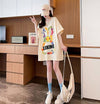着回し力抜群 キュート カジュアル プリント 半袖Ｔシャツ全2色 <F-8550>