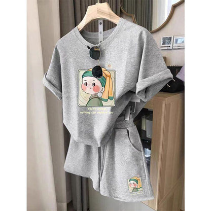 大活躍 カジュアル 夏に嬉しい機能付き 半袖Ｔシャツⅹパンツセット全4色<F-9147>