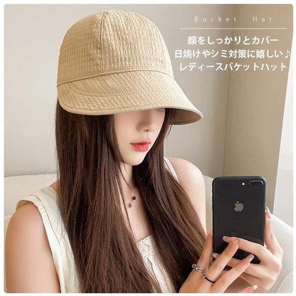 レディース   UVカット 夏 小顔効果 日よ 帽子<F-6557>