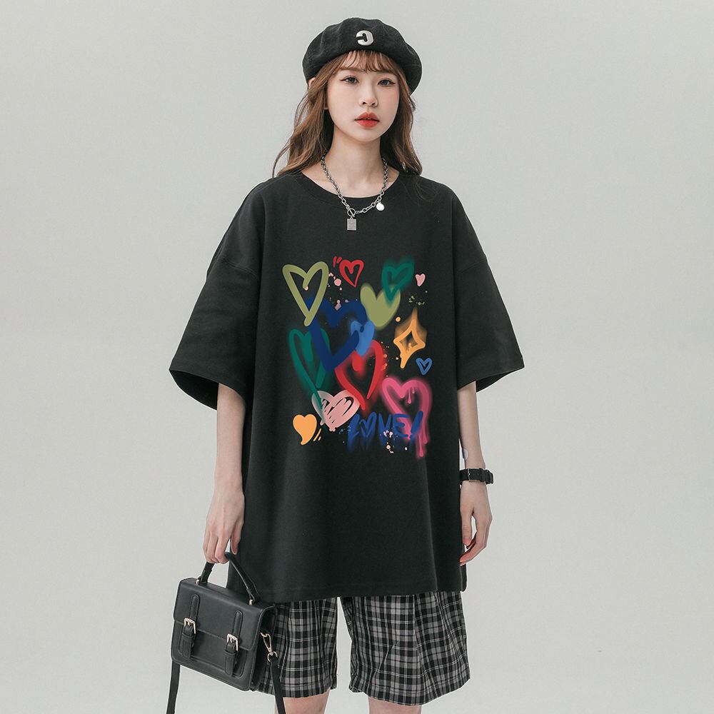 売り切れ必至 プリント ファッション 4色選択 半袖Tシャツ＜F-8594＞