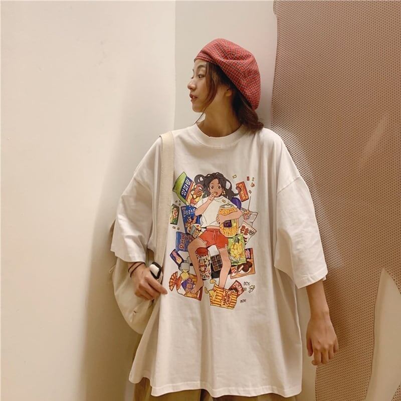 ルーズ   オシャレ度満点 Tシャツ カットソー＜F-3459＞