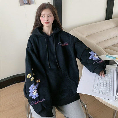 【裏起毛】超人気商品   厚手オーバーサイズフード付きパーカ全2色ゆったりトップス＜F-4754＞