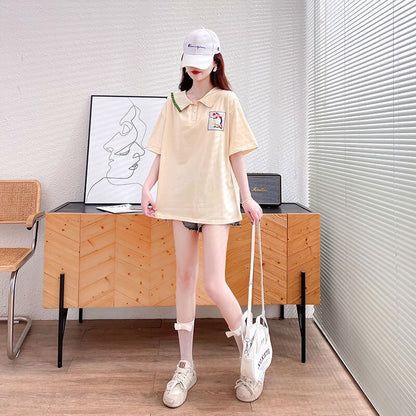 絶対欲しい キュート 定番シンプル 切り替え 全2色 半袖TシャツF-8742