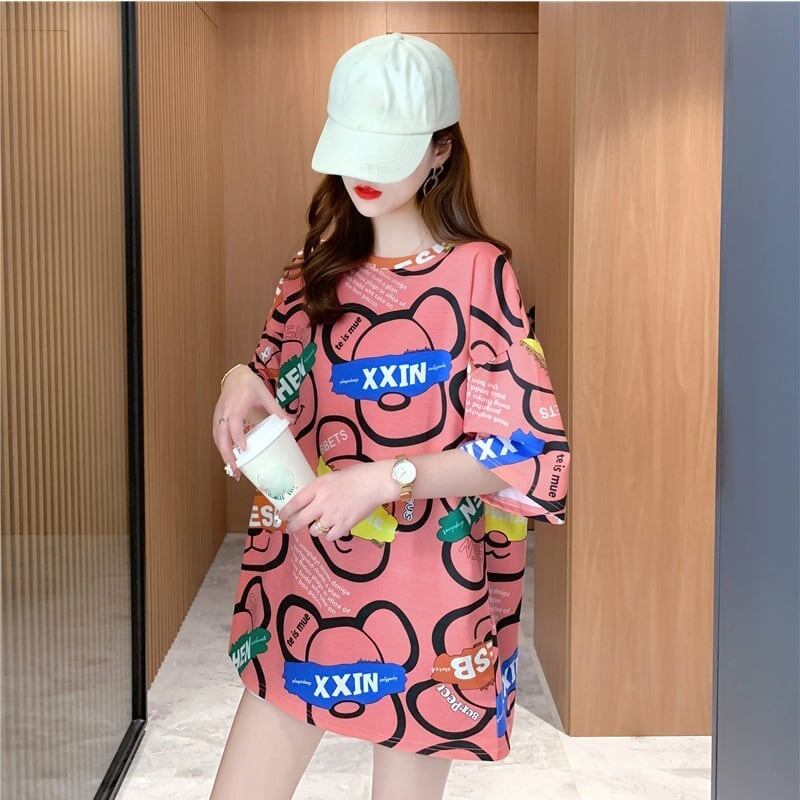 オシャレ度満点 プリント カジュアル Tシャツ カットソー＜F-3344＞
