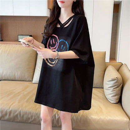 今季マストバイ スウィート 特別デザイン プリント 全2色 半袖Tシャツ<F-8538>