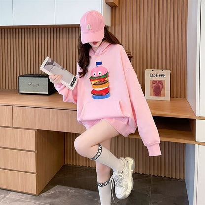 新商品 カジュアル トレンドのロゴデザインをプリントした 快適トップス 3色選択 切り替え プリント パーカーF-9965