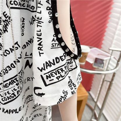 新商品 プリント ファッション 半袖Tシャツ カットソー＜F-8318＞
