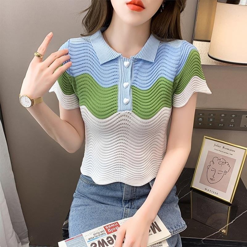 デザイン感   チャーミング Tシャツ カットソー＜F-3566＞
