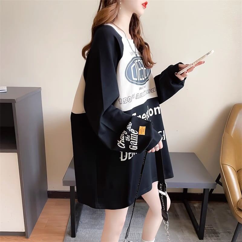 初秋のゆったりデザイン薄手トップス<F-5041>