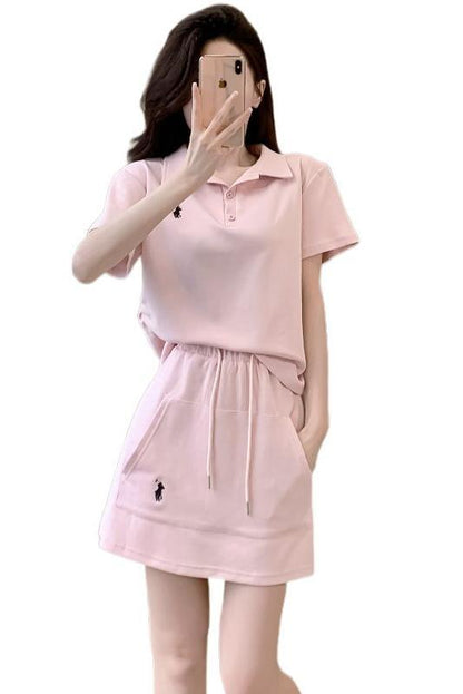 大好評 カジュアル 売り切れ必至 半袖 Tシャツ+ 短いスカート セットアップ ＜F-8967＞