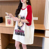 超人気 切り替え スウィート プリント レース 全2色 半袖Tシャツ ＜F-8716＞