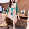 夏新作   ベアー ロングTシャツ ゆったり5分袖 ＜F-2942＞