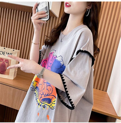 売り切れ必至 ファッション 着心地抜群 プリント 半袖 Tシャツ＜F-8336＞