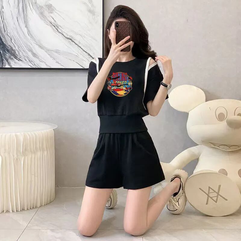 大人可愛い カジュアル 夏に嬉しい機能付き 半袖Ｔシャツⅹパンツセット全4色<F-11194>