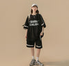 大好評 ファッション カジュアル ルーズ半袖ＴシャツⅹパンツセットF-6539
