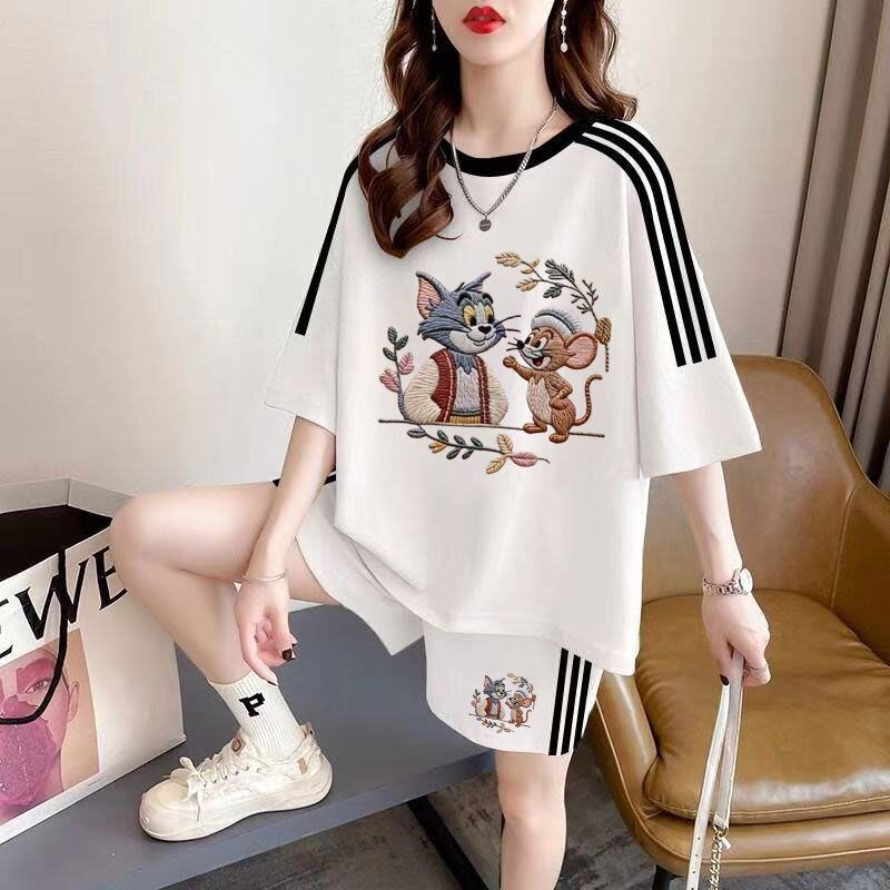 柔らか素材 半袖 Tシャツ＋パンツ セットアップ F-13236