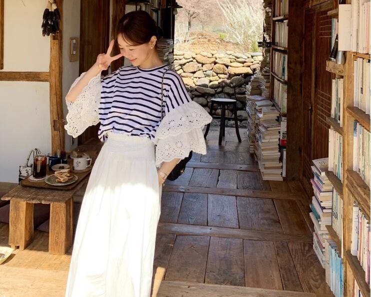 定番シンプル 大人可愛い 美人度アップ 早い者勝ち カジュアル 共2色 Tシャツ<F-12150>