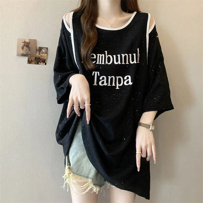 絶対欲しい 特別デザイン 個性派 プリント 2色選択 半袖Tシャツ＜F-8554＞