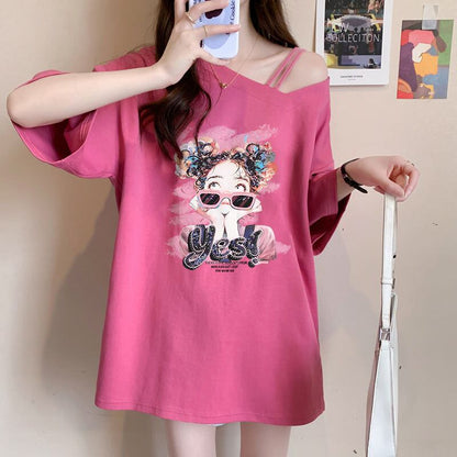 美人度アップ カジュアル キュート 全3色 半袖Tシャツ カットソー ＜F-8613＞