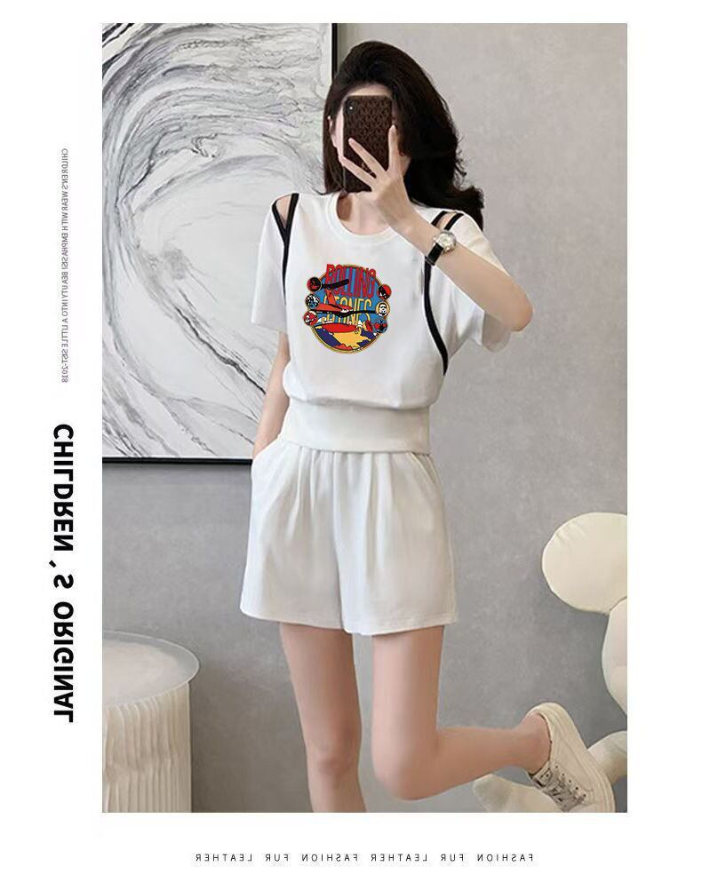 大人可愛い カジュアル 夏に嬉しい機能付き 半袖Ｔシャツⅹパンツセット全4色<F-11194>