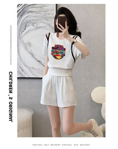 大人可愛い カジュアル 夏に嬉しい機能付き 半袖Ｔシャツⅹパンツセット全4色<F-11194>