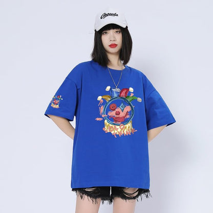話題沸騰中   カジュアル 6色 半袖Tシャツ＜F-8164＞