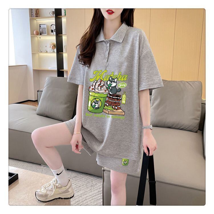 超人気 プリント カジュアル 半袖Ｔシャツⅹパンツセット全3色 <F-8528>