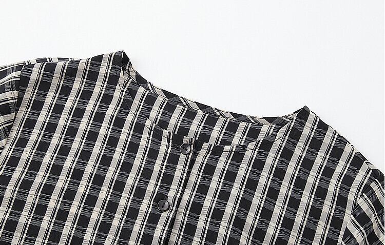 定番シンプル エレガント ゆったり感アップ チェック柄 Tシャツ カットソー＜F-8368＞