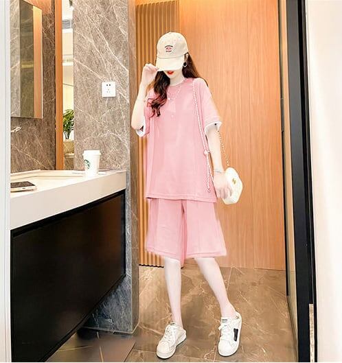 定番シンプル 半袖Ｔシャツⅹパンツセット全4色 カジュアル <F-8732>