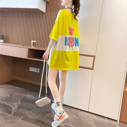 気質満点 ラウンドネック キュート 半袖Tシャツ ＜F-8647＞