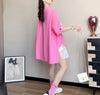 新作 ロゴ レイヤード風 プリント ゆったり 半袖 Ｔシャツ 全3色<F-4948>
