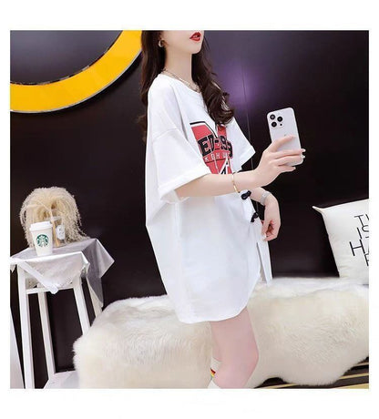 超人気 特別デザイン 美人度アップ ゆったり二色 半袖Tシャツ＜F-8038＞