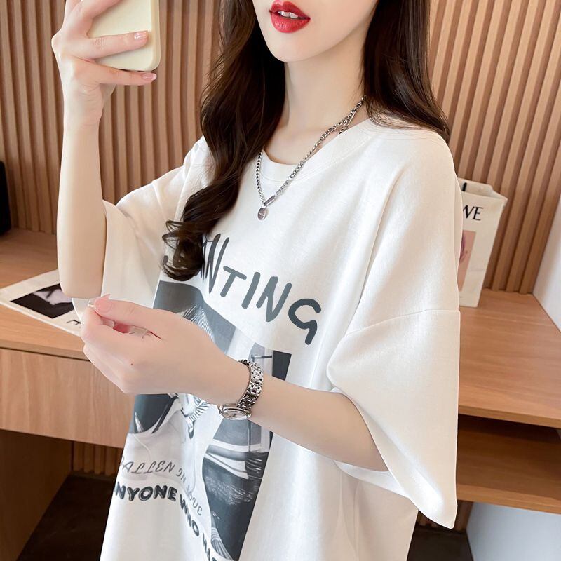 質感のいい 半袖 ラウンドネック Tシャツ ワンピース ＜F-8638＞