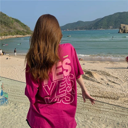 着心地良い   アルファベット Tシャツ ゆったり半袖 ＜F-2851＞