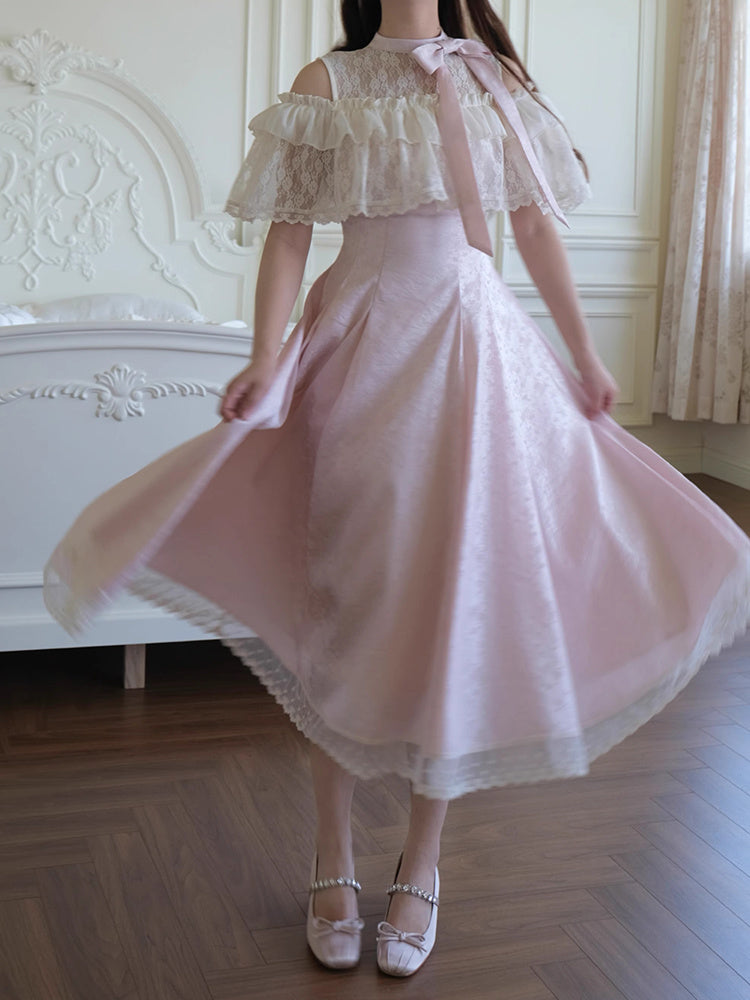 フレンチ ガーリー レース ミディ丈 ワンピース F-50032 – MILUNI