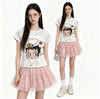 一枚で視線を奪う プリント カジュアル Tシャツ F-13459