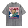 体型カバー カジュアル プリント Tシャツ F-13449