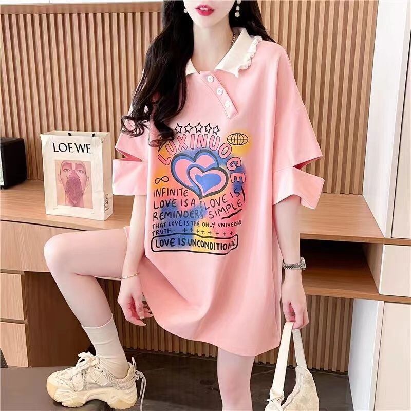 絶対欲しい カジュアル 特別デザイン スウィート プリント 全3色 半袖Tシャツ<F-8521>